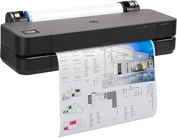 HP DesignJet T210 Large Format 24-Inch Plotter Printer for Easy CAD & Poster Prints (8AG32T), Includes 2-Year Warranty & Support