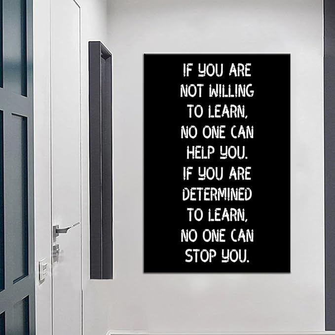 Learn Inspirational Canvas Wall Art Motivational Entrepreneur Quotes Poster Print Positive Painting Picture Artwork for Home Living Room Office Classroom Wall Decor Ready to Hang [24''Wx36''H]