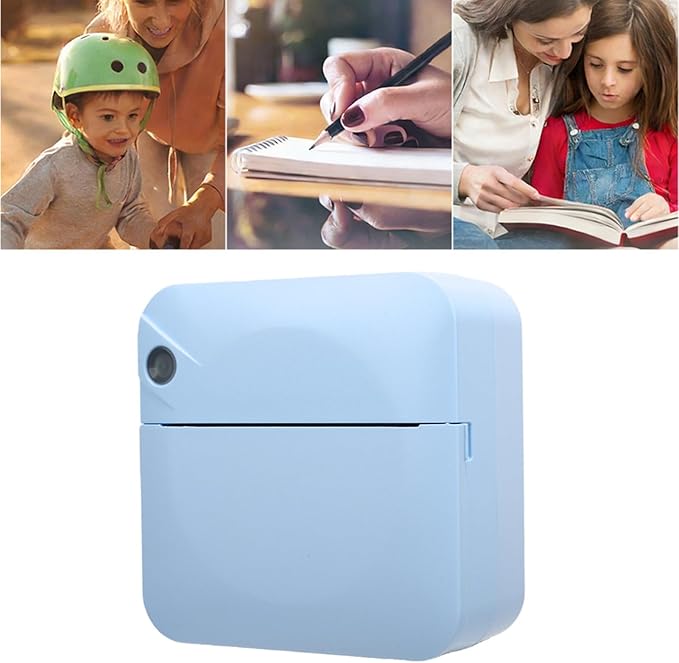 Haofy Portable Thermal Printer Bluetooth Inkless Mini Photo Printer Pocket Label Maker with APP OCR for Stickers Notes Planners for School Office Travel Home (Blue)