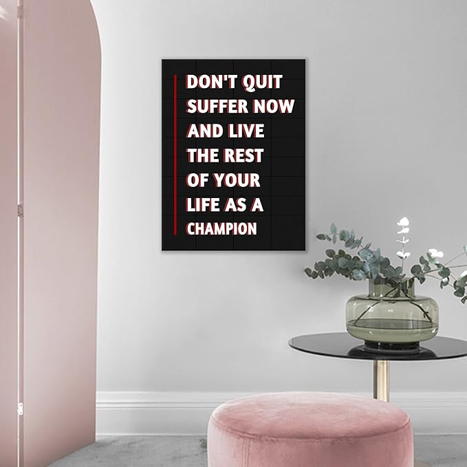 Motivational Canvas Wall Art Home Decor Inspirational Champion Entrepreneur Quotes Poster Positive Picture Print Artwork for Bedroom Workplace Wall Decoration Stretched and Framed [18''Hx24''W]