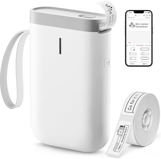 NIIMBOT Label Maker Machine D11 Label Printer Portable Wireless Connection Multiple Templates Available for Phone Easy to Use Office Home Organization USB Rechargeable