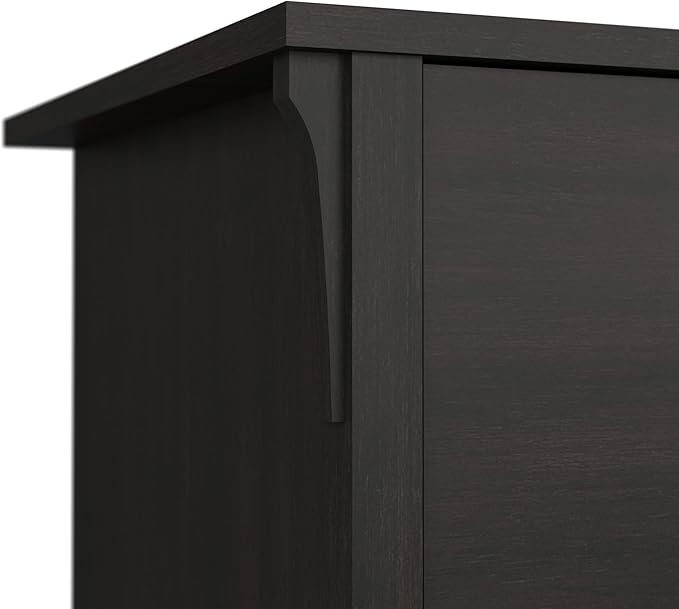 Bush Home Salinas Computer Desk with Hutch | Study Table with Drawers, Cabinets & Pullout Keyboard/Laptop Tray | Modern Home Office Desk in Vintage Black | Work Desk with Storage