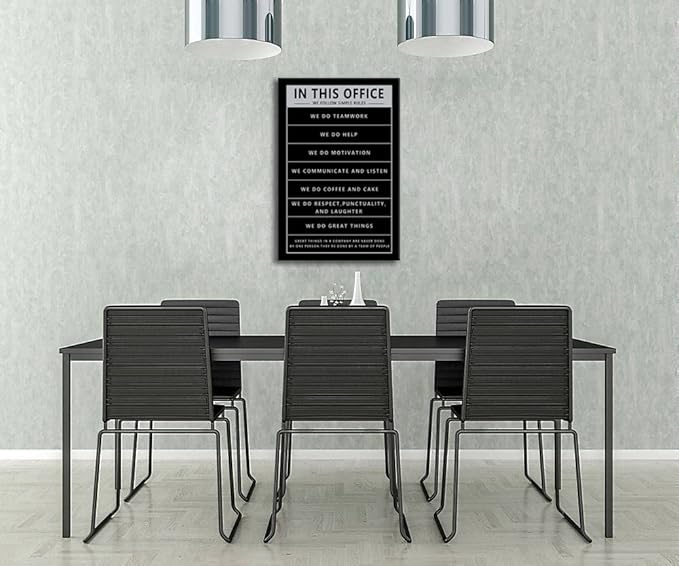 In This Office Inspirational Canvas Wall Art for Office Motivational Entrepreneur Quotes Poster Painting Print Teamwork Office Wall Decor Artwork Living Room Framed Ready to hang[24''W x 36''H]
