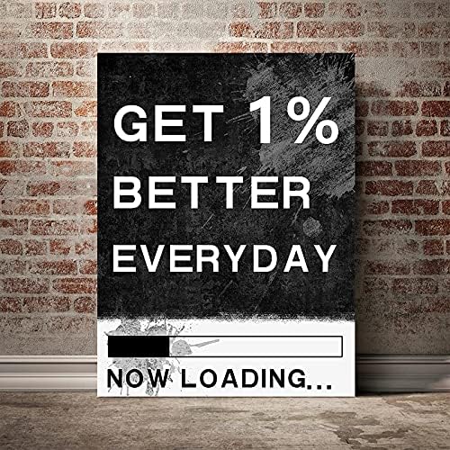 Extra Large 1 Big Panel Everyday Get Better Motivational Canvas Poster Prints Wall Art Modern Office Decor Canvas Painting Picture for Gym Dance Room Wall Decor Gift Choice for Teen Men-28 Wx44 H