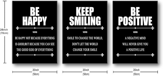 Inspirational Canvas Wall Art Home Decor 3 Pieces Motivational Entrepreneur Poster Print Positive Picture Painting Artwork for Living Room Gym School Office Stretched and Framed [60''Wx28''H]
