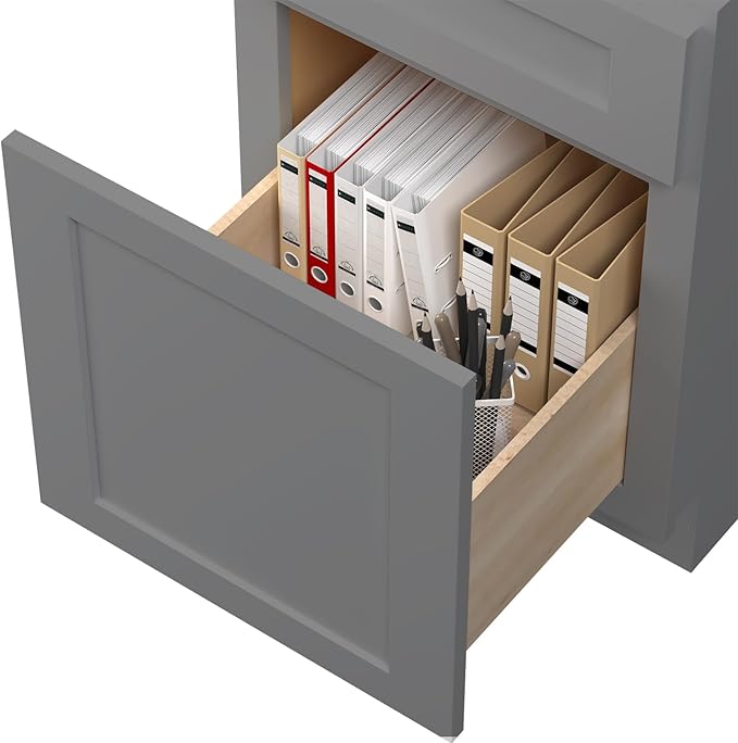 ROOMTEC 2 Drawer File Cabinet with Soft-Close Design, Under Desk Filing Cabinets for Home Office, RTA Small Office File Cabinets for Storage and Organization