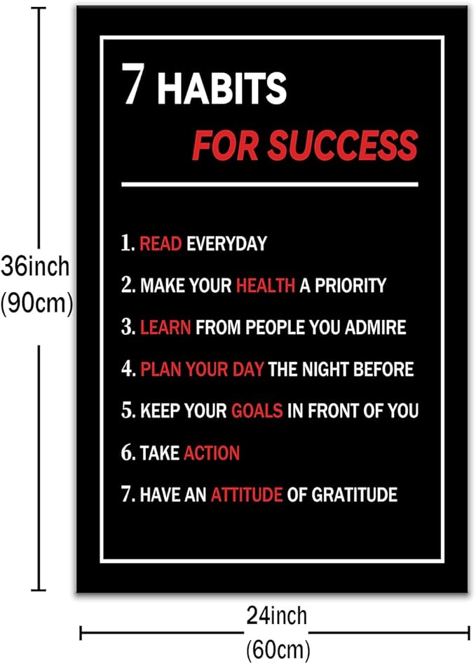 Inspirational Wall Art Motivational Entrepreneur Quotes Poster Artwork Printed on Canvas Poster Painting Artwork Painting Wall Decor for Classroom Workplace Hallway Ready to Hang [24''Wx36''H]