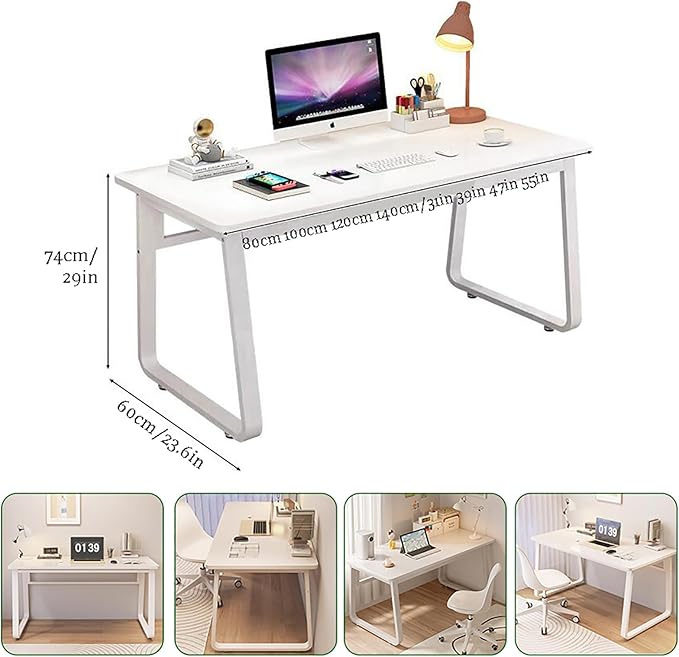 Solid Wood Computer Desk,Modern Simple Computer Desk,Study Writing Desk,Home Office Desk with Metal Legs,Laptop Pc Table Workstation for Home Office(100x60x74cm(39x24x29inch), Walnut A)