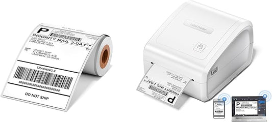 D550 Pro Bluetooth Shipping Label Printer&100Pcs 4x6 Shipping Address Label,Wireless Thermal Labels Printers for Small Business,Office, Home,Support Bluetooth/Ethernet/USB