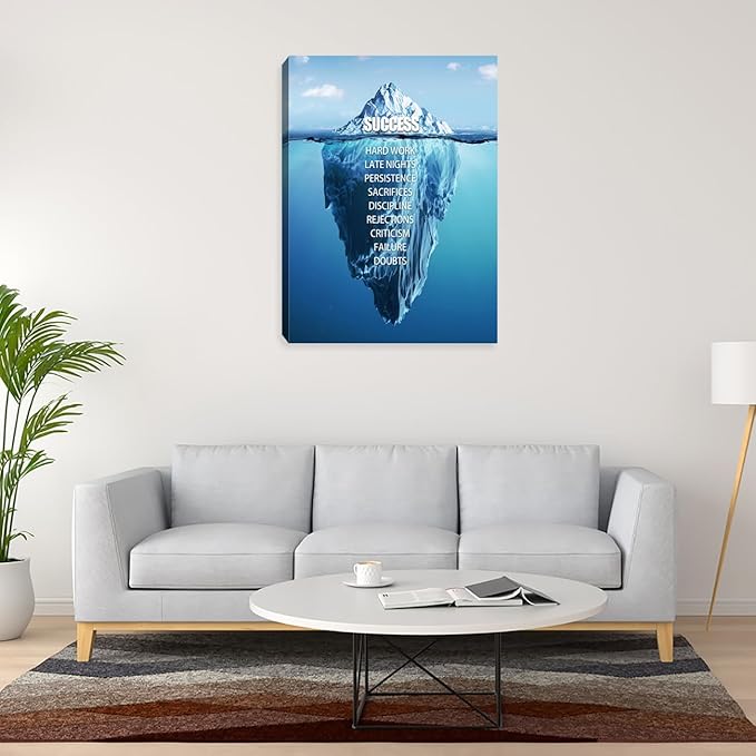 Motivational Wall Decor Inspirational Poster Canvas Wall Decor Art Inspiring Ofiice Decor Home Wall Decoration Pictures for Bedroom Living Room Wall Paintings Framed Art work 12"x16"