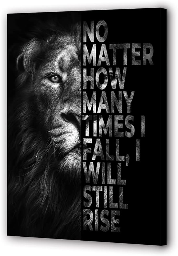 Wall Art Work-Creative Inspirational Canvas Prints, Painting Printing Art Canvas, Animal Print Motivational Wall Art Canvas, Suitable for Office, Hotel, Restaurant (Motivational-B2, 18x24 inches)