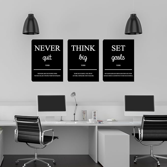Motivational Large Wall Art for Office Inspirational Art Print Poster Wall Decor Framed Canvas Painting Picture Artwork for Men Women Office Home Bedroom Living Room Decoration (72”Wx36”H)