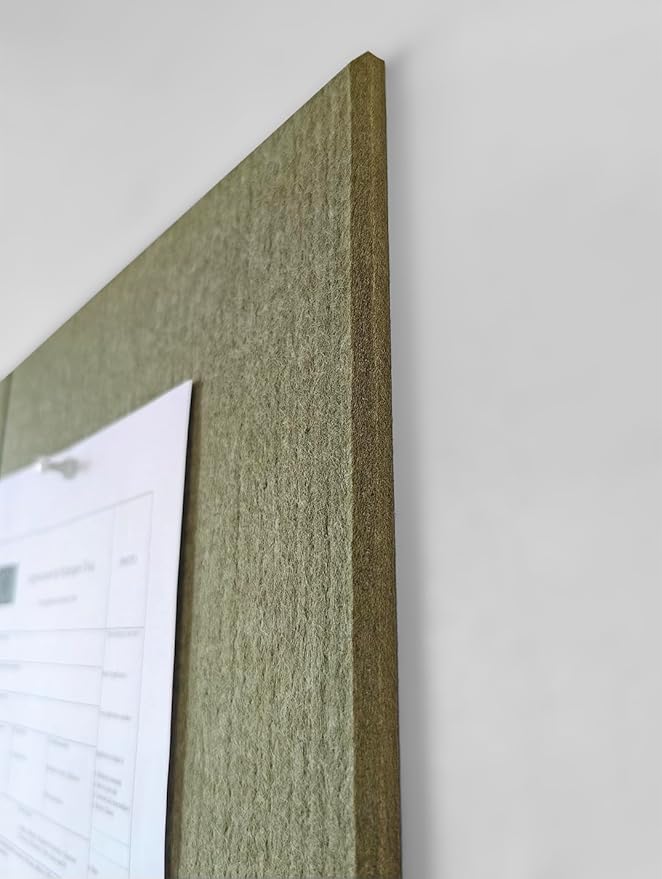 Cork Board 24 x36 Alternative - 6 Pack Felt Wall Tiles with Safe Removable Adhesive Tabs, Cork Boards for Walls Cork Board for Home Office Pin Board Tack Board - Olive