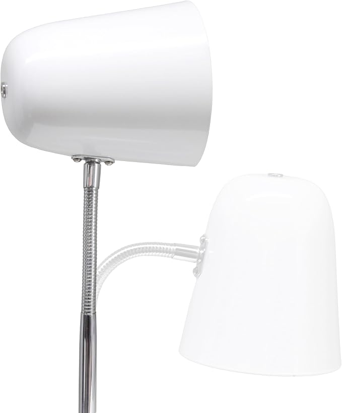 Simple Designs LD1075-OFF 15.28" Sleek Essentials Minimalist Metal Desk Task Lamp, for Office, Desk, Nightstand, Dorm, Off White