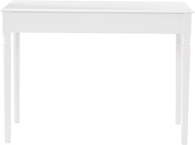 SEI Furniture Janice 2-Drawer Slim Profile Writing Desk, Crisp White