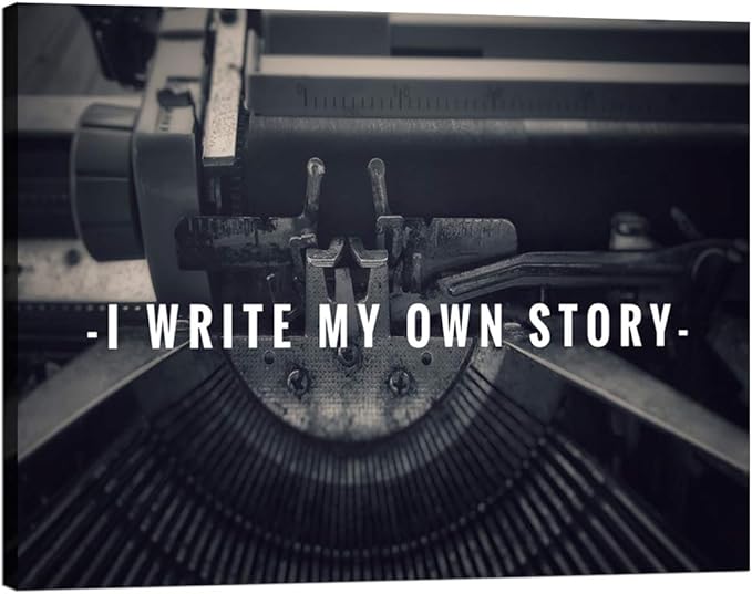 Motivational and Inspirational Quotes " I Write My Own Story" Vintage Styled Background Office Wall Art Canvas Painting Pictures Prints Artwork for Gym Bar Coffee Shop Wooden Easy to Hang-44"Wx28"H