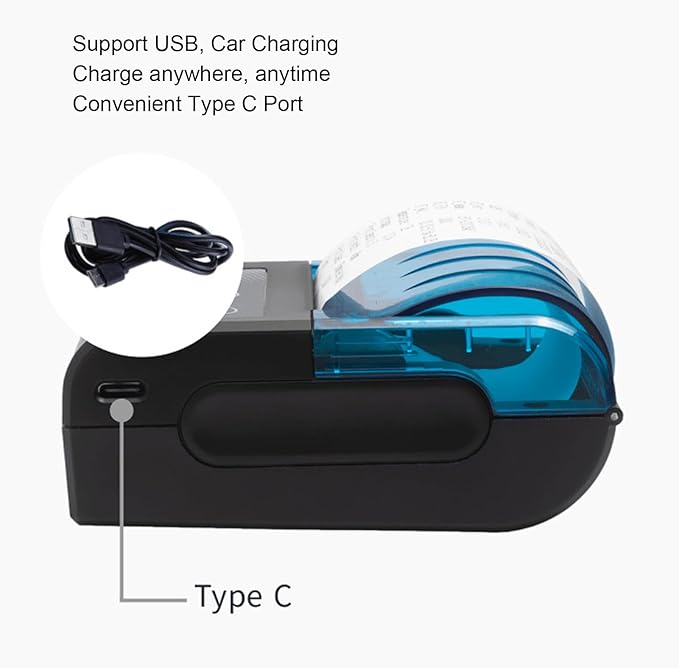 Walfront Pocket Inkless Thermal Printer Mini Portable Photo Printer Clear HD Picture Quality Fast Printing Speed for Home Traveling Office