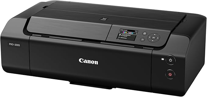 Canon PIXMA PRO-200S Professional 13" Wireless Inkjet Photo Printer with 3.0" Color LCD Monitor, 8-Color Dye-Based Ink, Black