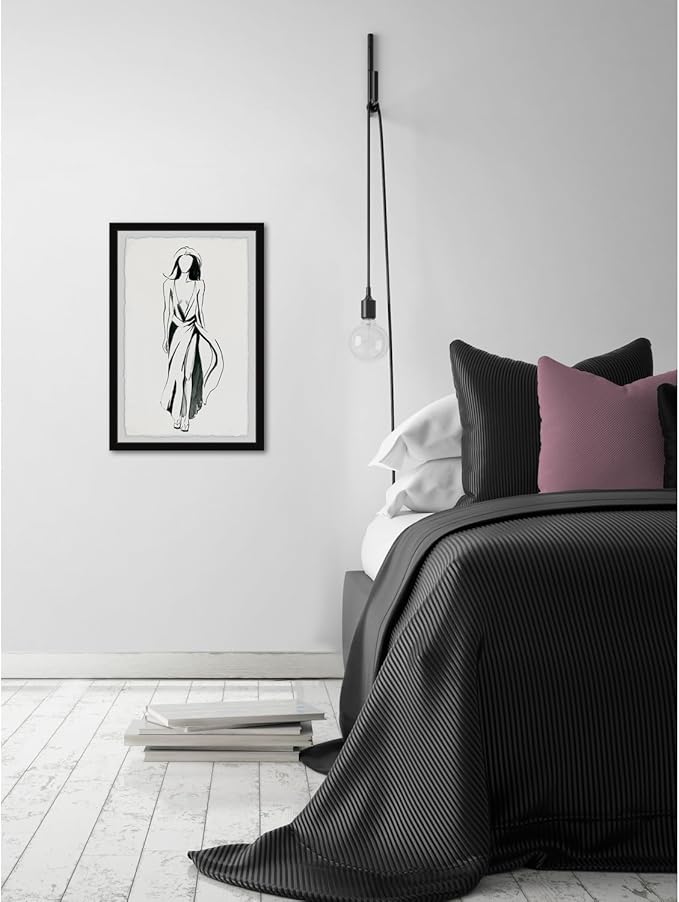 Modern Wall Art Print - Abstract Framed Painting Decor 30x20 - Contemporary Home Office Decor