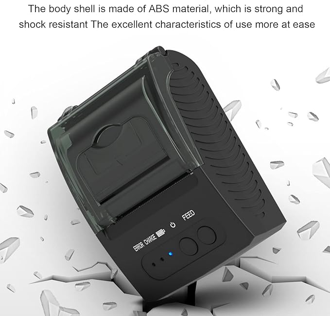 Fockety 58mm Paper Thermal Printer, 203dpi Inkless Printer Paper Printer for Phone, Laptop, 90mm s 2000mAh Portable Printer Printer Mobile Printer for Office, Travel (US