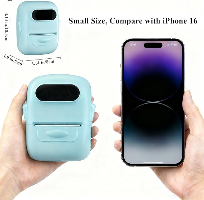 2 Inch Label Maker, P50 Mini Sticker Labels Printer Machine with Tape, Bluetooth Portable Thermal Printer for Home Use, Small Business, Office, Clothing/Gift/Jewelry Tags, Wireless, Blue