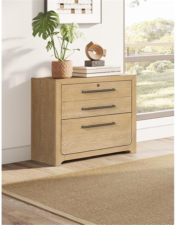 Martin Furniture Modern Wood Lateral File Storage File Drawer Fully Assembled Light Brown