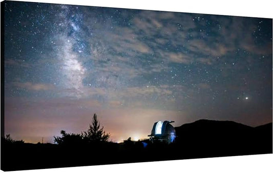 Canvas Wall Art for Living Room Bedroom Open dome a big telescope an observatory the the starry sky Big Large Wall Art Decor Framed Painting Wall Pictures Prints Artwork Office