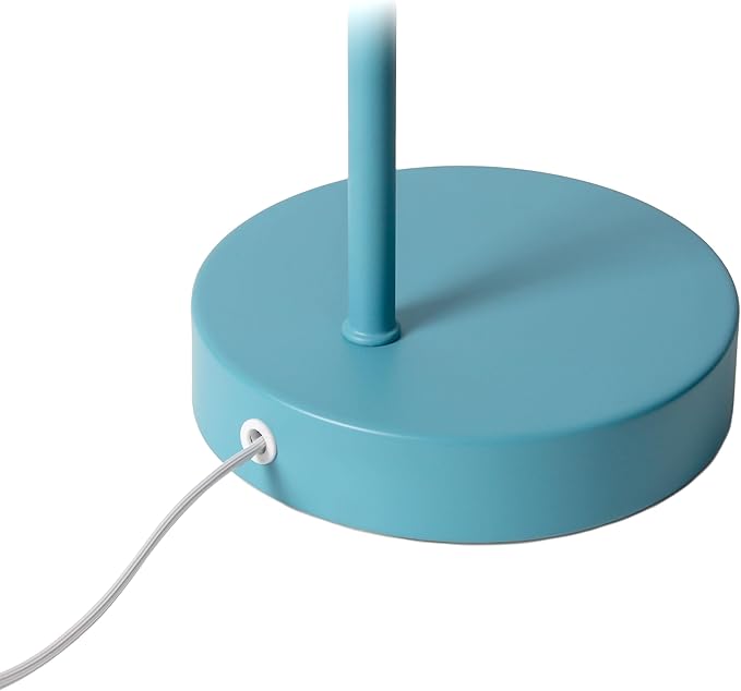 Simple Designs LD1077-CYN 16" Sleek Essentials Adjustable Metal Desk Task Lamp, for Office, Desk, Nightstand, Dorm, Cyan Blue
