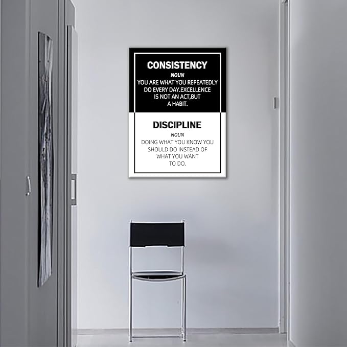 DINGFUN Motivational Canvas Wall Art Inspirational Office Wall Decor Painting Poster Modern Inspiring Picture Print Artwork for Modern Home Bedroom Office Workplace Gym Ready to Hang [18''Hx24''W]