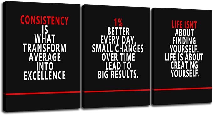 Inspirational Poster Entrepreneur Quote Motivational 3 Pieces Wall Art Canvas Prints Artwork for Living Room Office Modern Home Decor Painting Pictures Stretched and Framed Ready to Hang[60''Wx 28''H]
