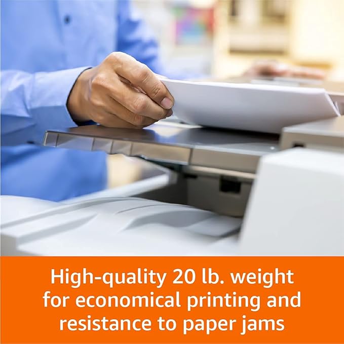 Amazon Basics 30% Recycled Multipurpose Copy & Print Paper, 8.5 x 11 Inches, 20 lb Weight, 92 Bright, White, 500 Sheets (1 Ream)