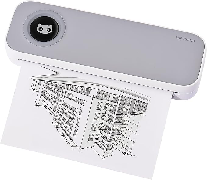F2S A4 Size Portable Printer Thermal Printing Wireless BT Travel Mobile Printer Port 4/8 inch Compatible with Android and iOS Window System for Outdoors Home Office Students and