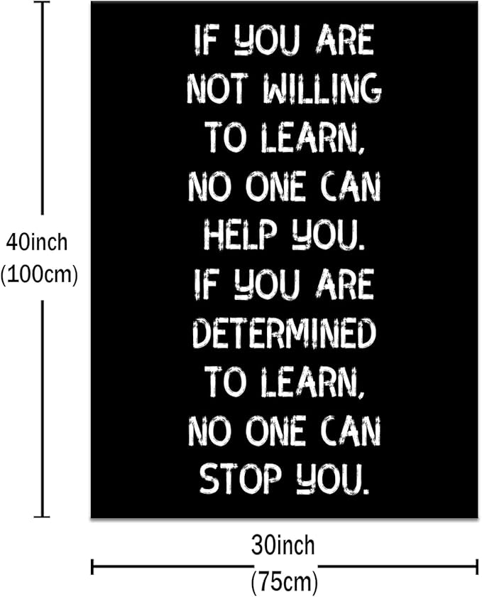 Motivational Canvas Poster Inspirational Wall Art Positive Entrepreneur Quotes Learn Picture Print Wall Decor for Living Room Office School Gym Framed Artwork [30''Wx 40''H]