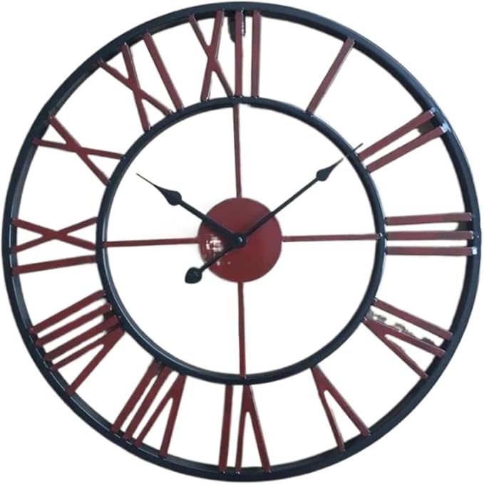 Wall Clock Wall Clock Metal Modern Wall Clocks Battery Operated Silent Clock with Roman Numerals for Office Home Wall Decor Home Decoration Clock (D 40 * 40cm)