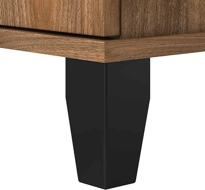 Bush Home Somerset 72W 3 Position Sit to Stand L Shaped Desk with Hutch in Fresh Walnut | Adjustable Height Table for Home Office