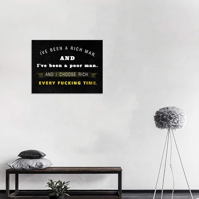 Office Inspirational Canvas Wall Art Wolf of Wall Street Painting Motivational Entrepreneur Quotes Modern Motto Posters Prints Artwork Living Room Home Decor Framed Ready to Hang (18”Hx24”W)