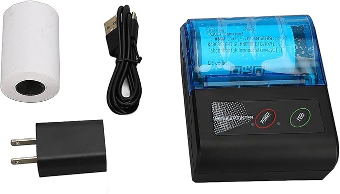 Walfront Pocket Inkless Thermal Printer Mini Portable Photo Printer Clear HD Picture Quality Fast Printing Speed for Home Traveling Office
