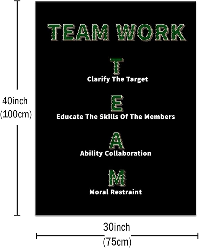 Inspirational Poster Print Canvas Wall Art Home Decor Team Work Motivational Quotes Picture Painting Artwork for Living Room Workplace School Wall Decoration Stretched and Framed [24''Wx36''H]