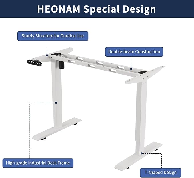 48 Inch Electric Standing Desk with USB Charging Port, Height Adjustable Sit Stand Desk with Memory Presets, Spacious Desktop and Sturdy Metal Frame for Home Office