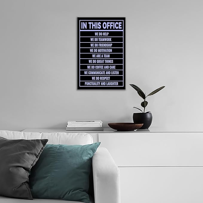 In This Office Inspirational Canvas Wall Art Motivational Entrepreneur Quotes Poster Print Wall Decor Artwork for Modern Home Bedroom Gym Office Workplace Picture Stretched and Framed [12''Wx18''H]