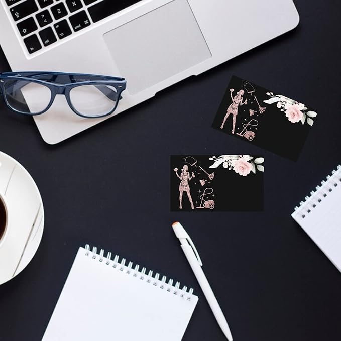 Business Cards Customize with Cleaning Service Templates, Custom Business Cards Personalized with Your Logo, 3.5"X 2" 300gsm Matte Paper for Small Business