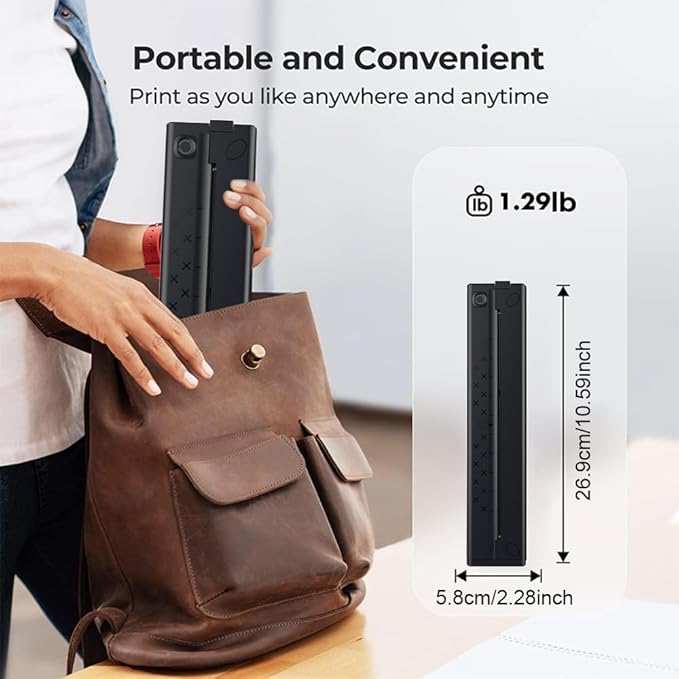 Print Pods Mini Thermal Printer, Wireless Portable Inkless Printer with App for Stickers, Notes, Labels, Compatible with iOS, Android, Compact for Home, School, Office