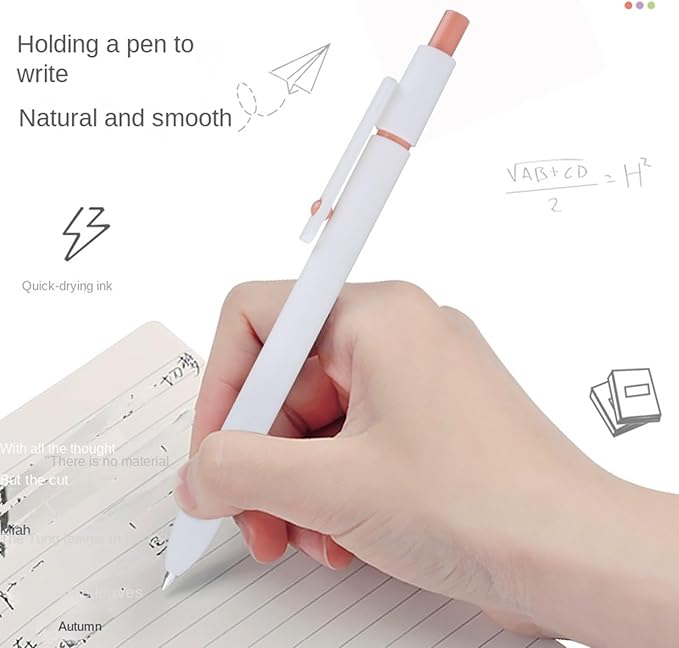 MengRan Gel Ink Pen Set,0.5mm Fine Point Tip,Quick Drying Ink, Kwaii Pretty Cute Pens Gifts for Girls (5 Pcs University-Black Ink)