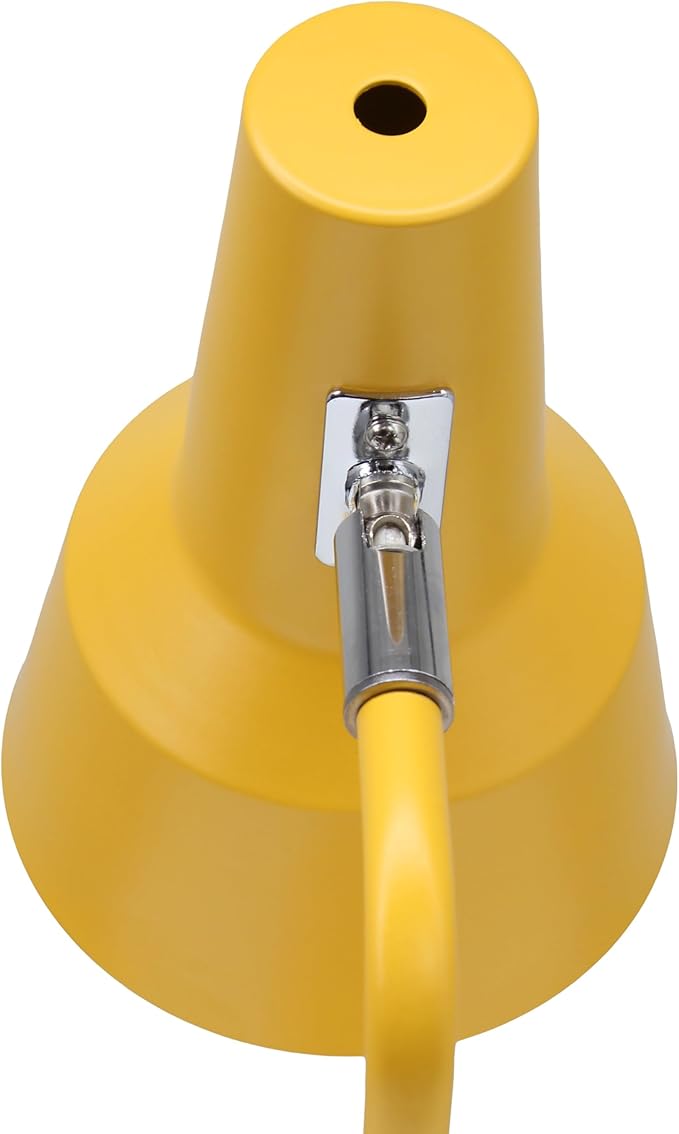 Simple Designs LD1078-YLW 15.2" Sleek Essentials Metal Cone Shade Desk Lamp with Adjustable Shade, for Office, Desk, Nightstand, Dorm, Yellow