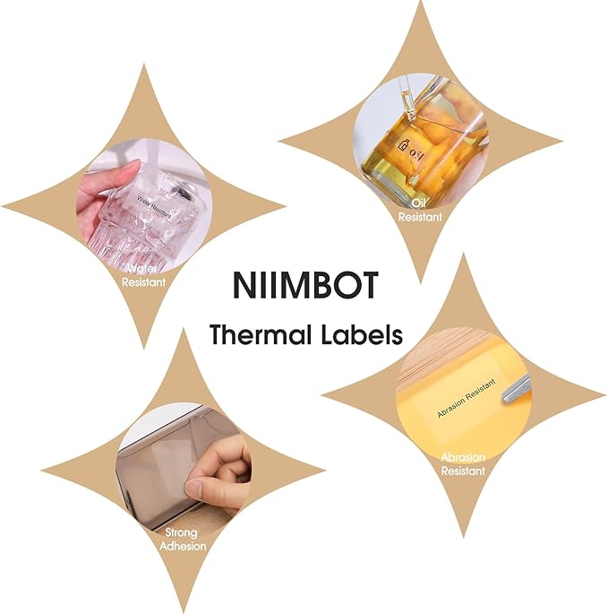 NIIMBOT Label Maker, B3S Thermal Label Printer, 3Inch Portable Label Makers with 70x40mm White and 50x50mm Round Clear Label, Barcode Label Printer for Small Business, Office, Home, Mailing