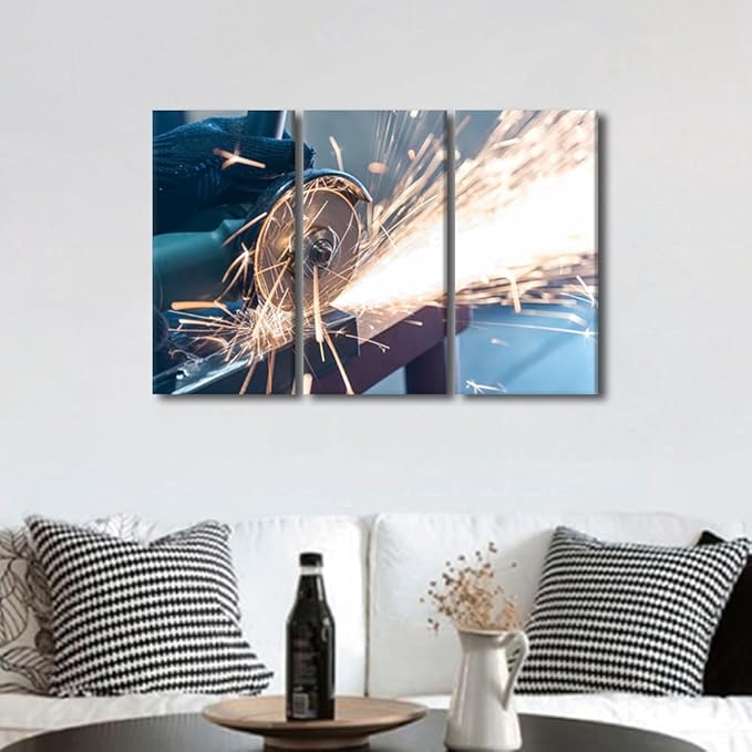 Bathroom Decor Wall Art Plasma Cutting Paintings for Wall Decorations 3 Panel Wall Art Canvas Frame Art Prints Canvas Posters & Prints Living Room Decor Canvas Artwork Wall Decor, 36x24 Inch