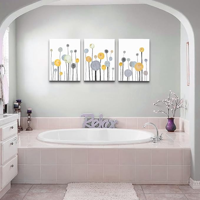 DZRWUBHS Abstract Dandelion Flowers Watercolor Painting Canvas Wall Art For Living Room Bedroom Office Wall Decor Modern Wall Pictures Prints Artwork Kitchen Decorations Large Home Wall Decor 20x28