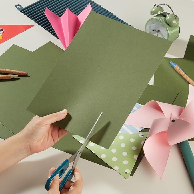 30 sheets Cardstock Paper 8 1/2 x 11 Inches for Crafts and Invitations (Olive Green)