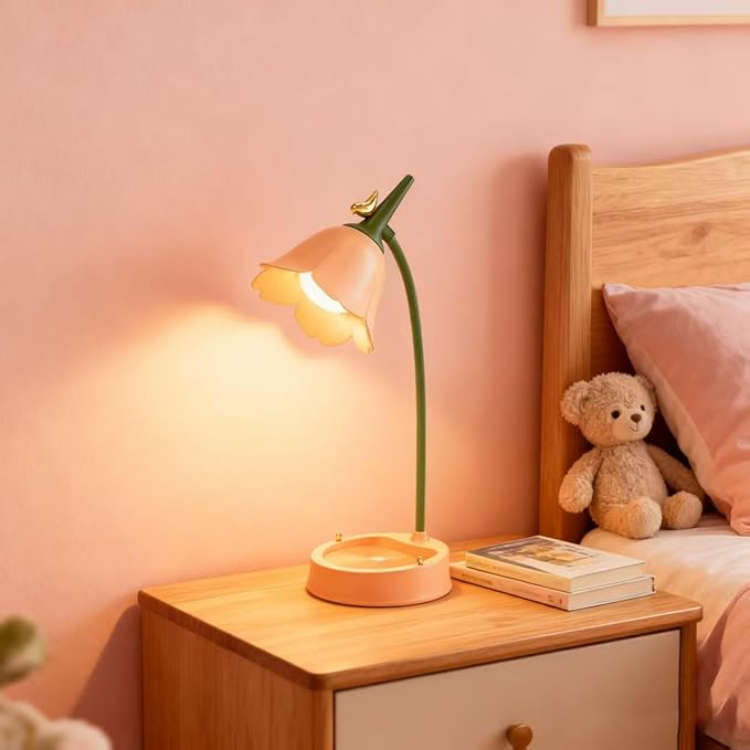 LED Desk Lamp Cordless Table Light Adjustable Gooseneck Dimmable Touch Rechargeable Battery Eye-Caring Night Light for Kids, Mini Cute Lamp for College Dorm Bedroom Reading, Yellow