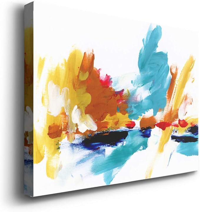 Landscape Wall Art Premium Gallery Wrapped Canvas Abstract Ocean Forest Modern Artwork Decoration for Living Room Kitchen Bathroom Office, Ready to Hang